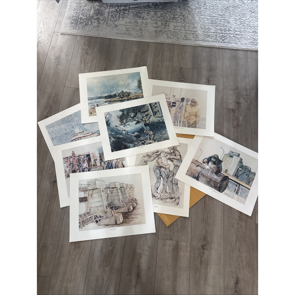 Set of 9 Janet Fitzgerald 16x20 Art Print Ready To Frame GREAT CONDITION